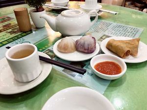 vegetarian dim sum in the morning at Haojiang Spring Vegetarian in Macau