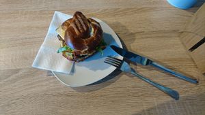 Vegan breakfast bagel! at The Bowl - Warschauer Str in Berlin