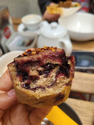 peach muffin at Sweet Irene in Bergamo
