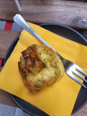 vegan zuccini frittata at Sweet Irene in Bergamo