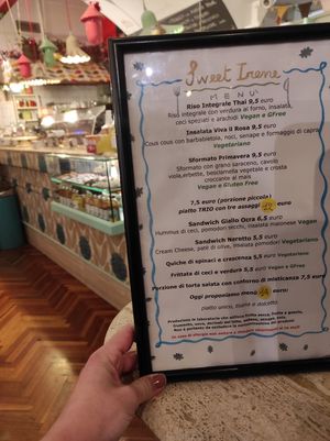 Menu at Sweet Irene in Bergamo