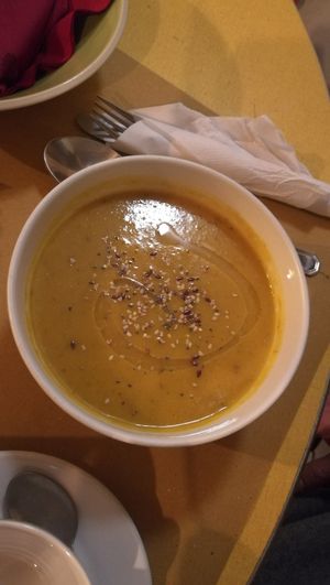 Pumpkin veloute at Sweet Irene in Bergamo