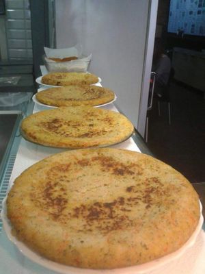 Vegan Spanish omelette, no eggs!  at Cultura de club in Girona