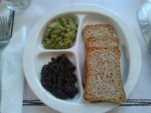 Dips: Homemade Guacamole and Olive Tapenade at Cultura de club in Girona