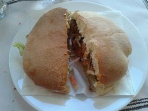 Veggie burger at Cultura de club in Girona