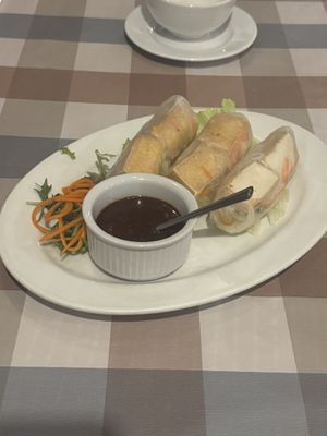 Rice paper rolls tofu  at West End Garden in South Brisbane