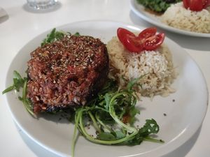 Cogumelos recheados com arroz at Bar do Girassol in Amarante