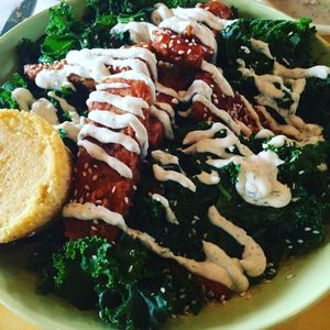 BBQ tofu bowl at Bean Vegan Cuisine in Asheville