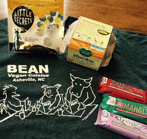 My merch haul! at Bean Vegan Cuisine in Asheville