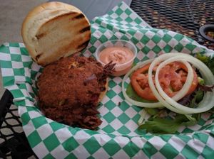 Jackfruit Crabby Patty at Bean Vegan Cuisine in Asheville