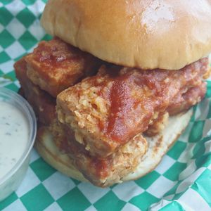 tofu strips sandwich - BBQ at Bean Vegan Cuisine in Asheville