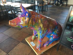 Pig from a fundraiser for Farm Sanctuary, the best place on earth at Bean Vegan Cuisine in Asheville