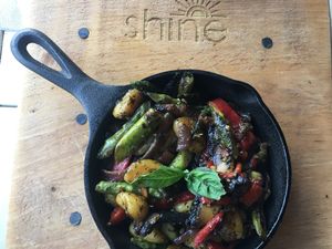 Gnocchi with roasted veggies ! at Shine Plant Based Kitchen in Orillia