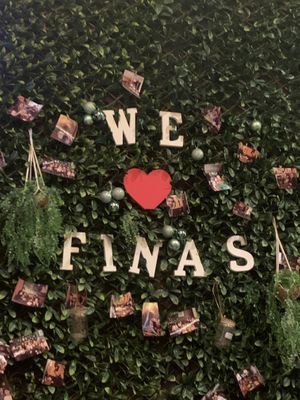 Nice feature wall at Fina's 2 in Fitzroy