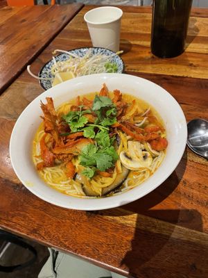 Crispy duck udon  at Fina's 2 in Fitzroy