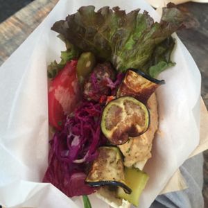 Falafel & hummus wrap at Cori in Tokyo