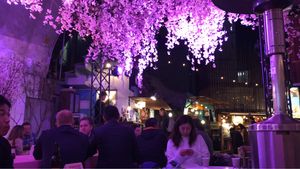 Commune 2nd with Cori in the background, very pretty at night time!  at Cori in Tokyo