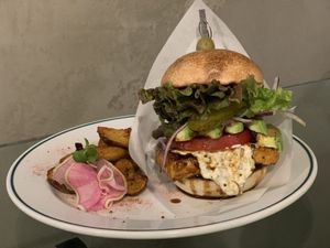 Amazing teryaki burger! at Cori in Tokyo