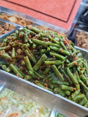 Fried long beans ~11/11/21 at Tian Yi 天一素食 in Northeast Singapore