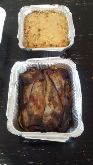 Dish of the day: potato gratin and vegetable's millefeuille with spices at Cuisine Veggie in Toulouse