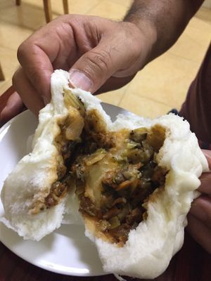 Cha Xiu bun made with organic flour  at Thai Vegan 安泰來泰式素食 in Macau