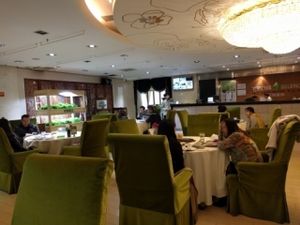 Inside the dining room  at Belencre Vegan Restaurant in Beijing