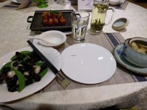 Some dishes!  at Belencre Vegan Restaurant in Beijing