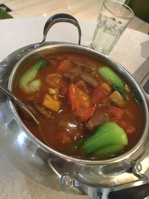 Tomato stew  at Belencre Vegan Restaurant in Beijing