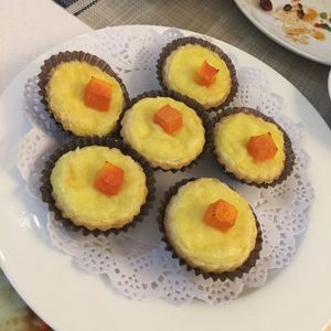 “Egg tart” without eggs.  at Belencre Vegan Restaurant in Beijing