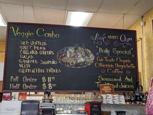 Menu board at Cafe Dareye in Oakland