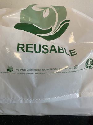 To-Go Packaging Bag (it is reusable which is a plus)  at Veggie Lee in Hayward