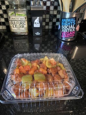 Vegan Chicken with Sweet and Sour Sauce  at Veggie Lee in Hayward