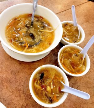 Shark's Fin Bamboo Fungus Soup at Veggie Lee in Hayward