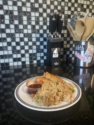 Girl Lunch: Take Away of V-Chick’n and Pineapple Fried Rice  at Veggie Lee in Hayward