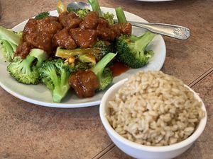 Orange chicken   at Veggie Lee in Hayward