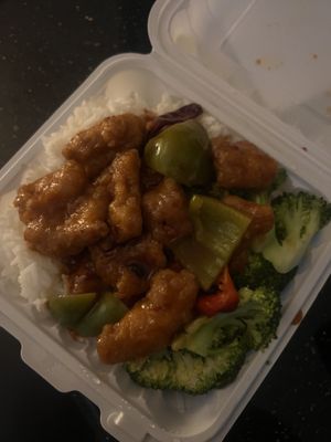 General tso chicken  at Veggie Lee in Hayward