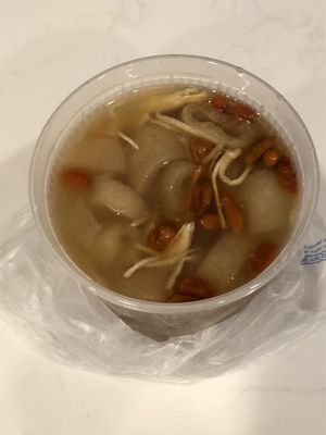 Shark fin’s w/ bamboo fungus soup  at Veggie Lee in Hayward