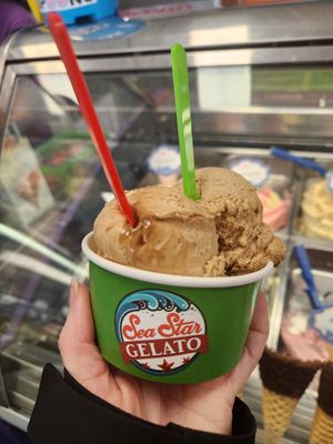 Vanilla latte at Sea Star Gelato in Seaside