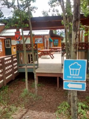 Outside at Village Bakery and Deli in Haines Junction