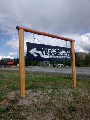 Sign at Village Bakery and Deli in Haines Junction