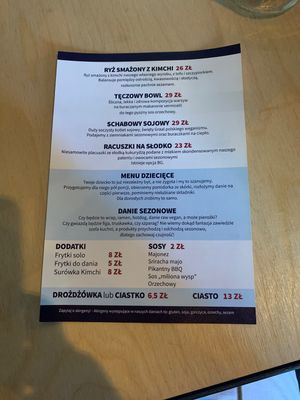 menu at Vege Bistro - Polish Vegan Food in Warsaw