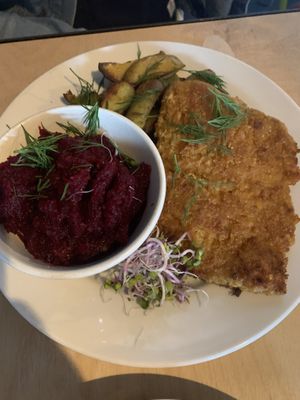 vegan cutlet  at Vege Bistro - Polish Vegan Food in Warsaw