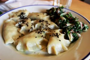 pierogi at Vege Bistro - Polish Vegan Food in Warsaw