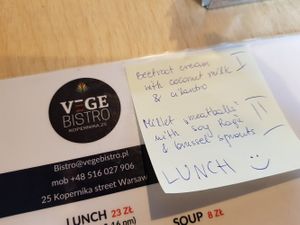 Menu in English. Friendly staff. at Vege Bistro - Polish Vegan Food in Warsaw