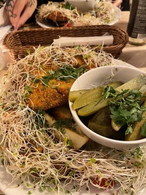 vegan schnitzel  at Vege Bistro - Polish Vegan Food in Warsaw
