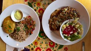 Schitzel and pancakes at Vege Bistro - Polish Vegan Food in Warsaw