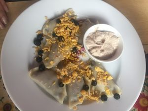 berry pierogies  at Vege Bistro - Polish Vegan Food in Warsaw