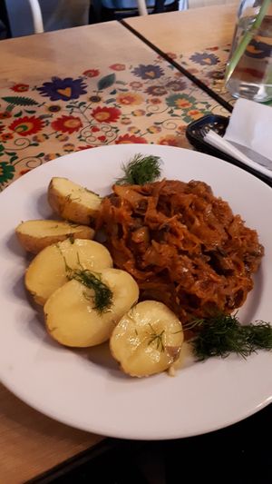 Dish of the day sauerkraut with mushroom at Vege Bistro - Polish Vegan Food in Warsaw