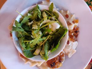 Pierogi (half ruskie & half with fava bean) at Vege Bistro - Polish Vegan Food in Warsaw