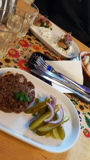 Kasanka and vegan fish at Vege Bistro - Polish Vegan Food in Warsaw